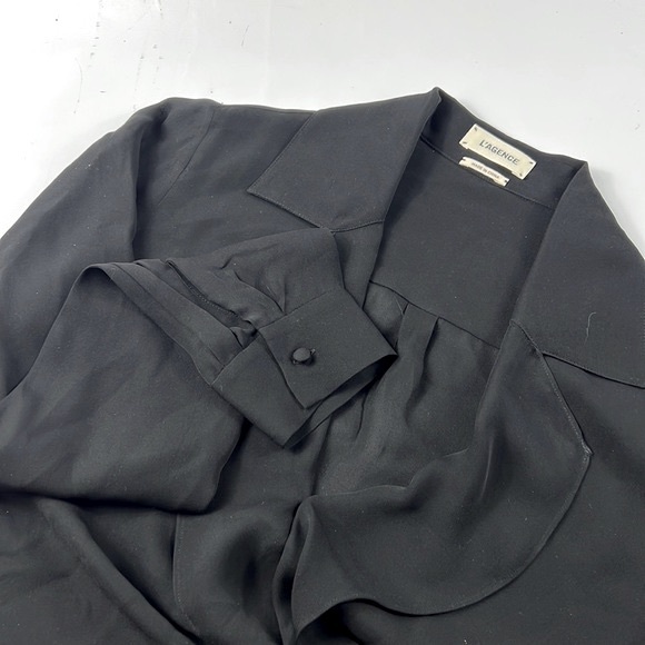 L'AGENCE Rita Drape-Front Silk Blouse - Picture 5 of 11